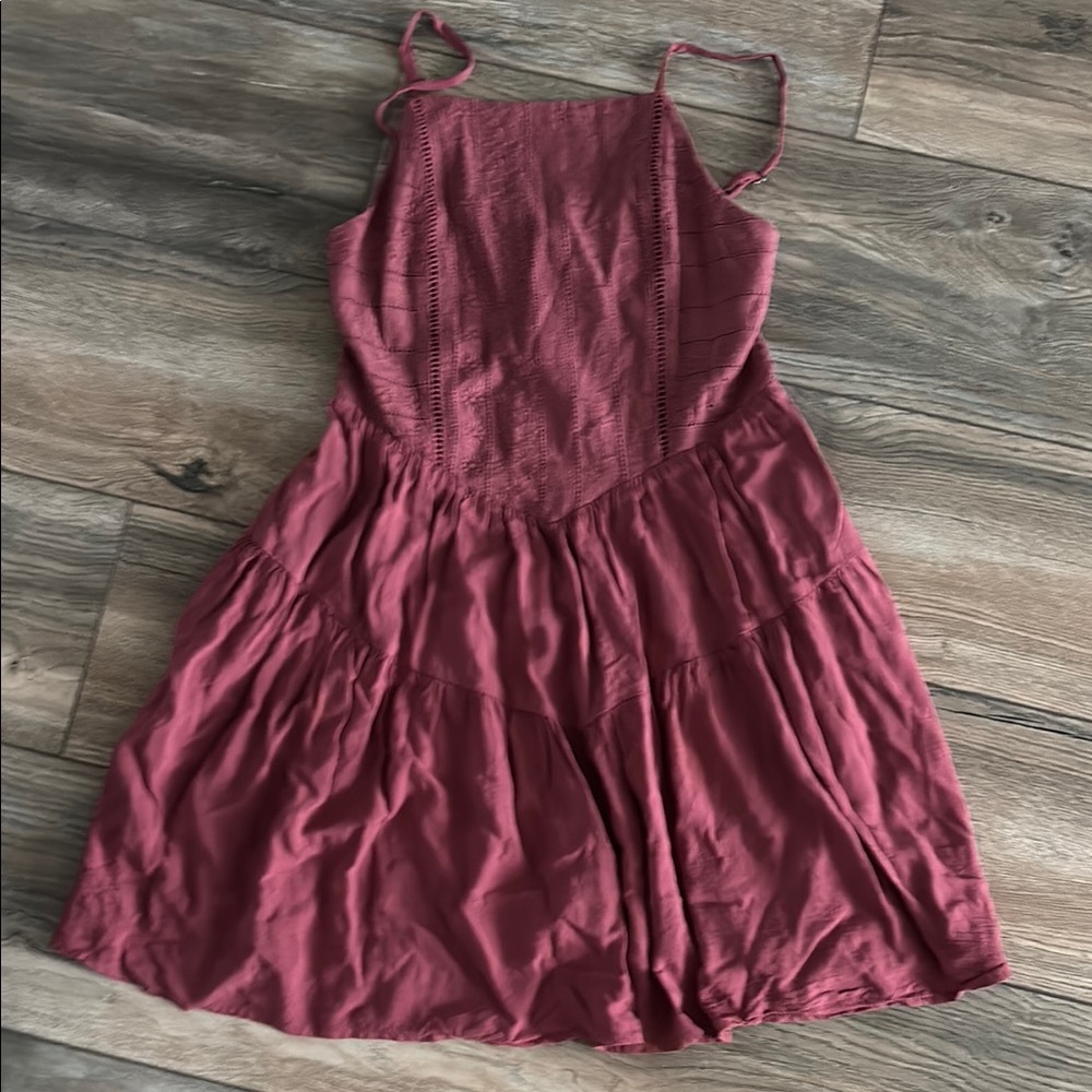 Wild Fable Red Ruffled Tiered Midi Sundress